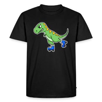Inline Skating dinosaure - T-shirt Premium bio Homme - noir - Devant - Nico (187cm)