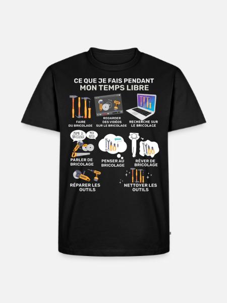 Bricolage outils, construction passion - T-shirt Premium bio Homme - noir