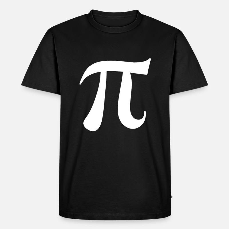 Pi Zeichen weiß Symbol - Männer Premium Bio T-Shirt - Schwarz