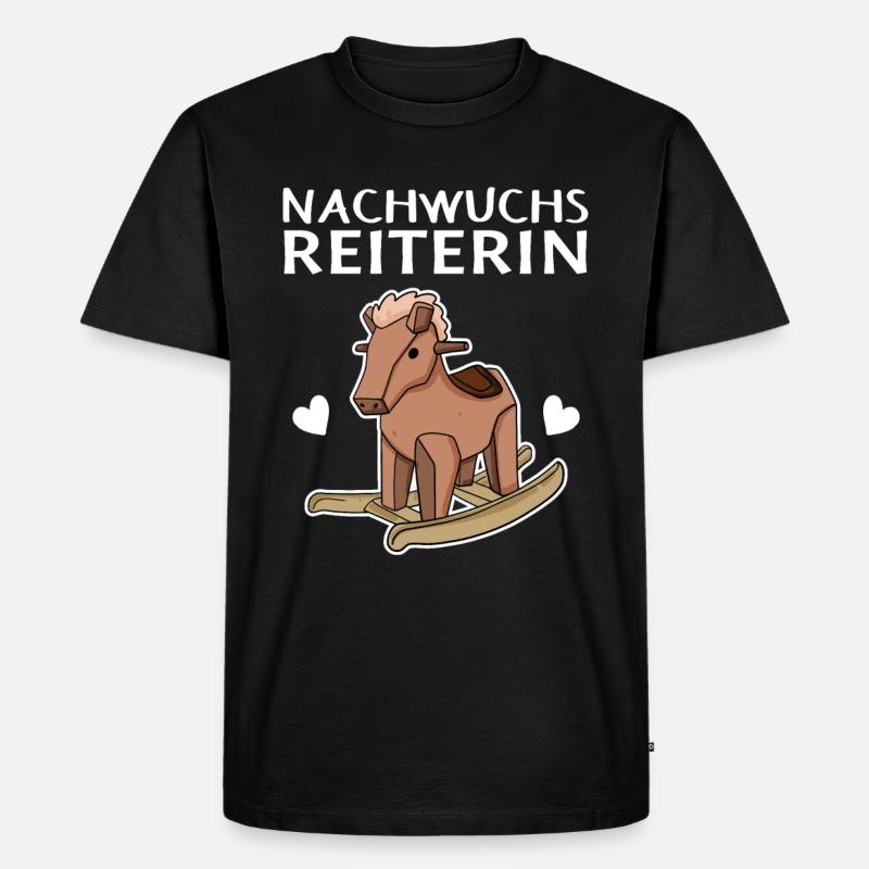 Reiterin Nachwuchs Pferd - Männer Premium Bio T-Shirt - Schwarz