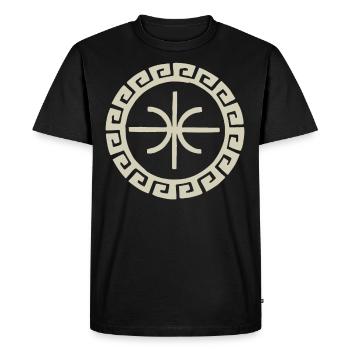 Epsilon Delphes - Conception de symbole grec ancien - T-shirt Premium bio Homme - noir - Devant - Nico (187cm)