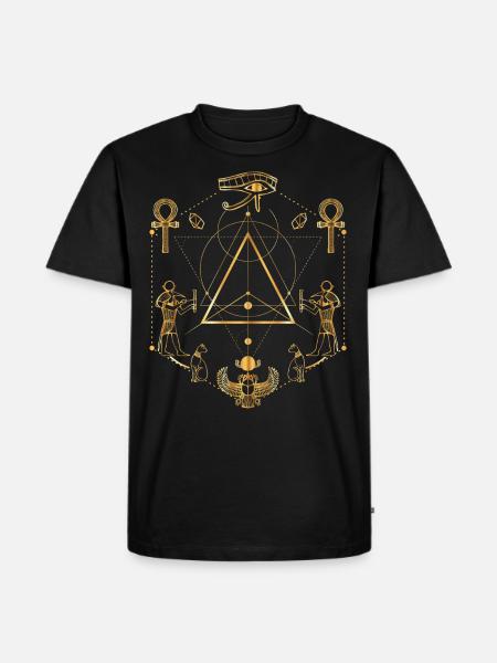 Gammel egyptisk hellig geometri mystisk design - Herre Premium økologisk T-shirt - sort