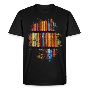 Bücher - Männer Premium Bio T-Shirt - Schwarz - Vorne - Nico (187cm)