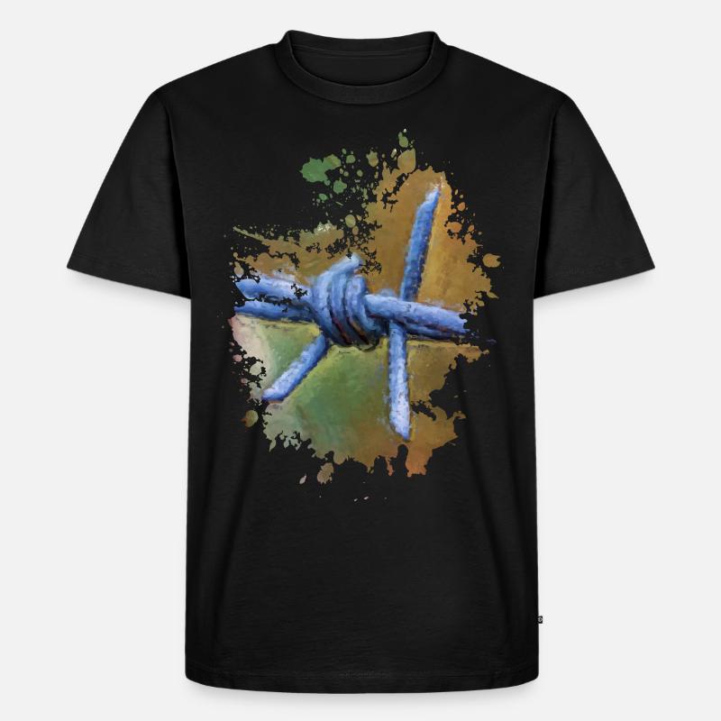 Stacheldraht - Männer Premium Bio T-Shirt - Schwarz