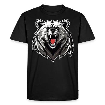 Fier ours rugissant - T-shirt Premium bio Homme - noir - Devant - Nico (187cm)