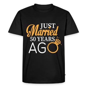 Just Married 50 Years Ago - Men's Premium Organic T-Shirt - black - Front - Nico (187cm)