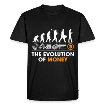 Le développement de l’argent crypto BTC Bitcoin - T-shirt Premium bio Homme - noir - Devant - Nico (187cm)