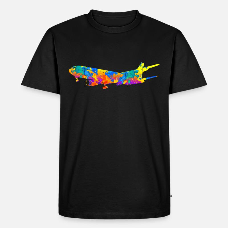 Flugzeug Flugzeuge Geschenk - Männer Premium Bio T-Shirt - Schwarz