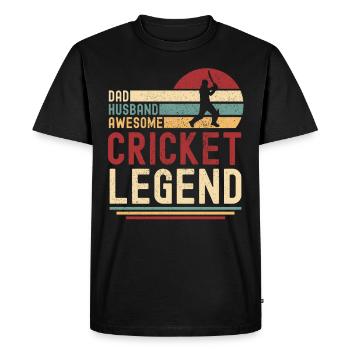 daddy husband cricket legend retro vintage - Men's Premium Organic T-Shirt - black - Front - Nico (187cm)