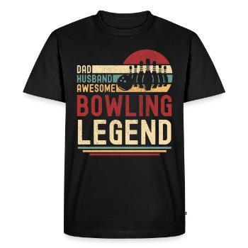 Papa Husband Bowling Legend rétro vintage - T-shirt Premium bio Homme - noir - Devant - Nico (187cm)