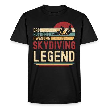 Skydiving Father retro Skydiving Legend - Men's Premium Organic T-Shirt - black - Front - Nico (187cm)