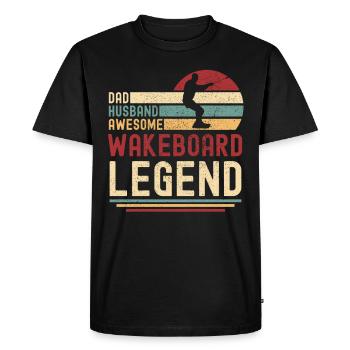 Papa Husband Wakeboard Legend vintage retro - Men's Premium Organic T-Shirt - black - Front - Nico (187cm)