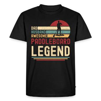 Papa Husband Paddleboard Legend vintage retro - Men's Premium Organic T-Shirt - black - Front - Nico (187cm)