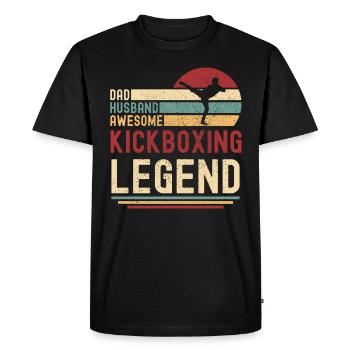 Papa Husband Kickboxing Legend vintage rétro - T-shirt Premium bio Homme - noir - Devant - Nico (187cm)