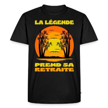 La Légende Prend Sa Retraite Pot De Départ Cadeau - T-shirt Premium bio Homme - noir - Devant - Nico (187cm)