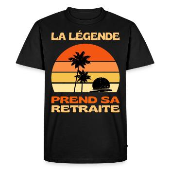 La Légende Prend Sa Retraite 2023 Cadeau Humour - T-shirt Premium bio Homme - noir - Devant - Nico (187cm)
