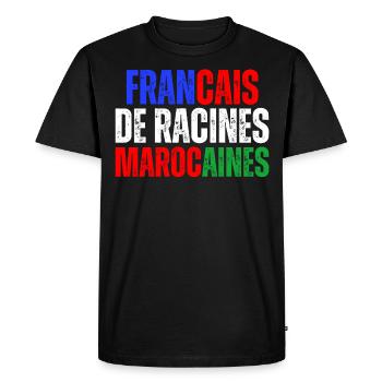 Francais De Racines Marocaines Franco Marocain - T-shirt Premium bio Homme - noir - Devant - Nico (187cm)