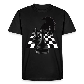Surreal Chess Crow - Men's Premium Organic T-Shirt - black - Front - Nico (187cm)