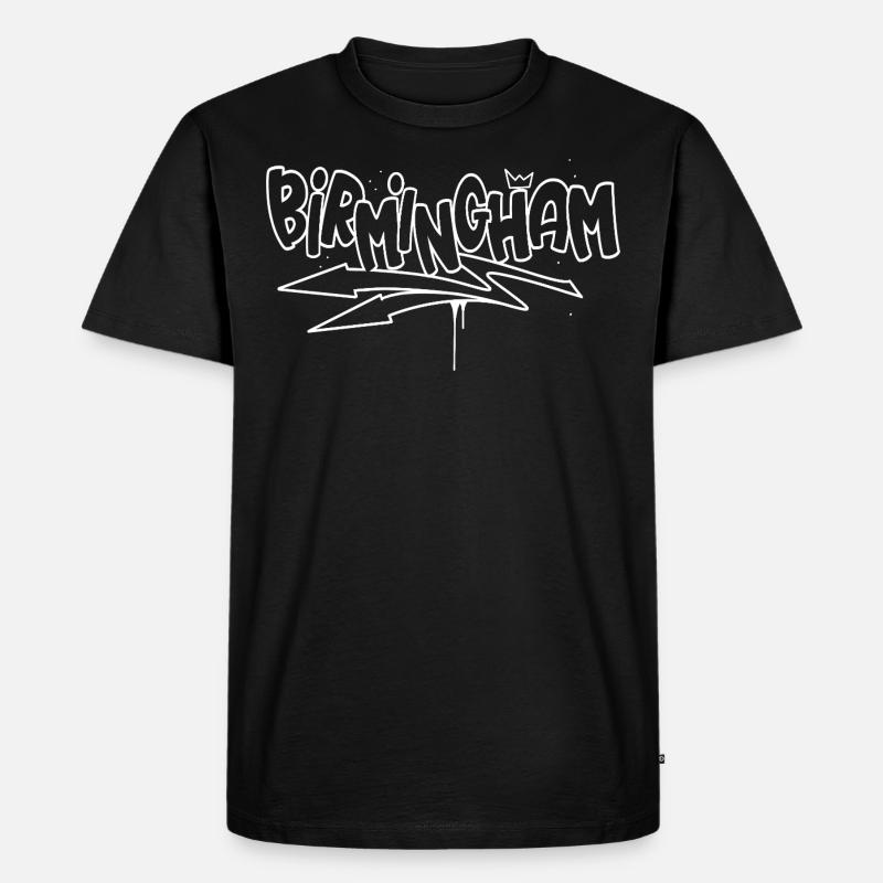 Birmingham Graffiti - Männer Premium Bio T-Shirt - Schwarz