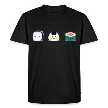 Sushi Japan Kawaii Food Maki Lover Gift - Men's Premium Organic T-Shirt - black - Front - Nico (187cm)