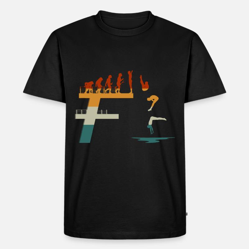 Turmspringer Evolution Wasserspringer Sprungturm - Männer Premium Bio T-Shirt - Schwarz