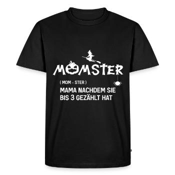 Momster Pumpkin Head Mama Witch Halloween - Men's Premium Organic T-Shirt - black - Front - Nico (187cm)