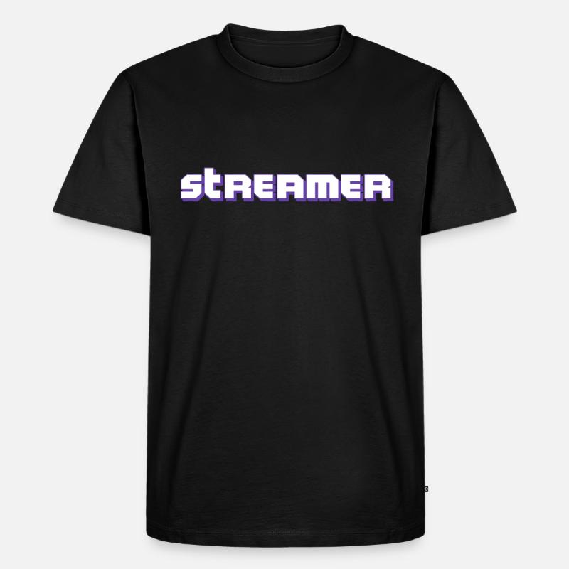 Streamer - Männer Premium Bio T-Shirt - Schwarz