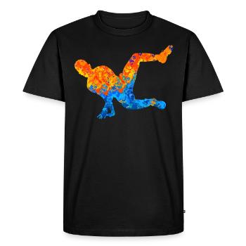 Parkour Parkour Runner Parcour Freerunner Parkour - T-shirt Premium bio Homme - noir - Devant - Nico (187cm)