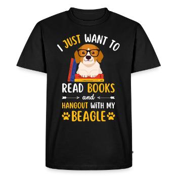 Sweet Beagle Book Books kawaii - Men's Premium Organic T-Shirt - black - Front - Nico (187cm)