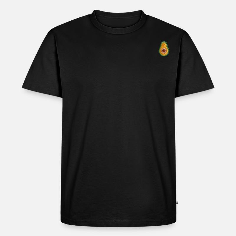 Bestickte Avocado - Männer Premium Bio T-Shirt - Schwarz