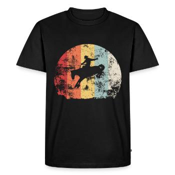 Far West Cowboy Western cadeau de rodéo rétro - T-shirt Premium bio Homme - noir - Devant - Nico (187cm)