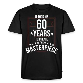 60th birthday - Men's Premium Organic T-Shirt - black - Front - Nico (187cm)