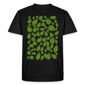 Feuilles forêt nature - T-shirt Premium bio Homme - noir - Devant - Nico (187cm)