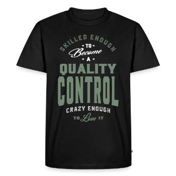Contrôle de la qualité assez fou pour l'aimer - T-shirt Premium bio Homme - noir - Devant - Nico (187cm)
