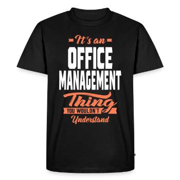 Office Management Thing - Men's Premium Organic T-Shirt - black - Front - Nico (187cm)