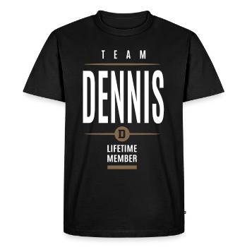 02 dennis tshirt c - Men's Premium Organic T-Shirt - black - Front - Nico (187cm)