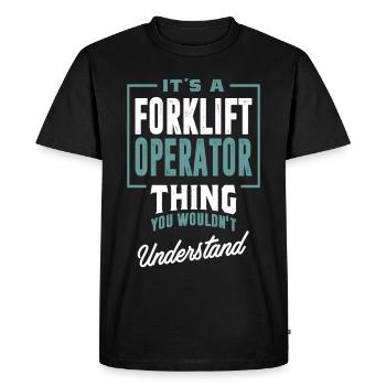 Opérateur de chariot élévateur - T-shirt Premium bio Homme - noir - Devant - Nico (187cm)