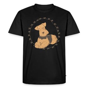 Cœurs Airedale Terrier - T-shirt Premium bio Homme - noir - Devant - Nico (187cm)