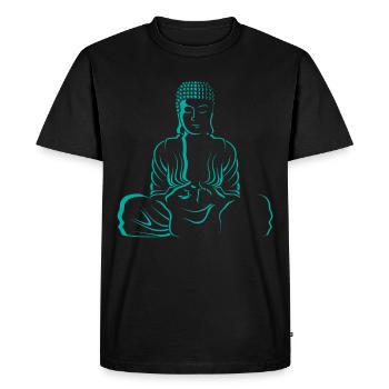 Bouddha de méditation Bouddha de méditation - T-shirt Premium bio Homme - noir - Devant - Nico (187cm)
