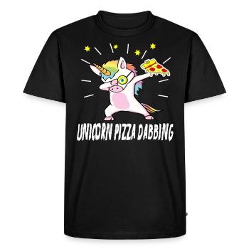 unicorn dab unicorn pizza gift idea - Men's Premium Organic T-Shirt - black - Front - Nico (187cm)