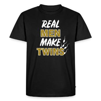 Tee shirt Gémeaux Vrai Hommes Faire Jumeaux - T-shirt Premium bio Homme - noir - Devant - Nico (187cm)