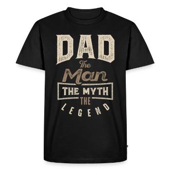 Papa Le Mythe La Légende - T-shirt Premium bio Homme - noir - Devant - Nico (187cm)