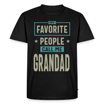 Papi préféré - T-shirt Premium bio Homme - noir - Devant - Nico (187cm)