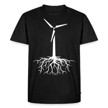 wind power - Men's Premium Organic T-Shirt - black - Front - Nico (187cm)