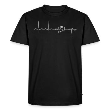 Heartbeat Inverter white - Männer Premium Bio T-Shirt - Schwarz - Vorne - Nico (187cm)