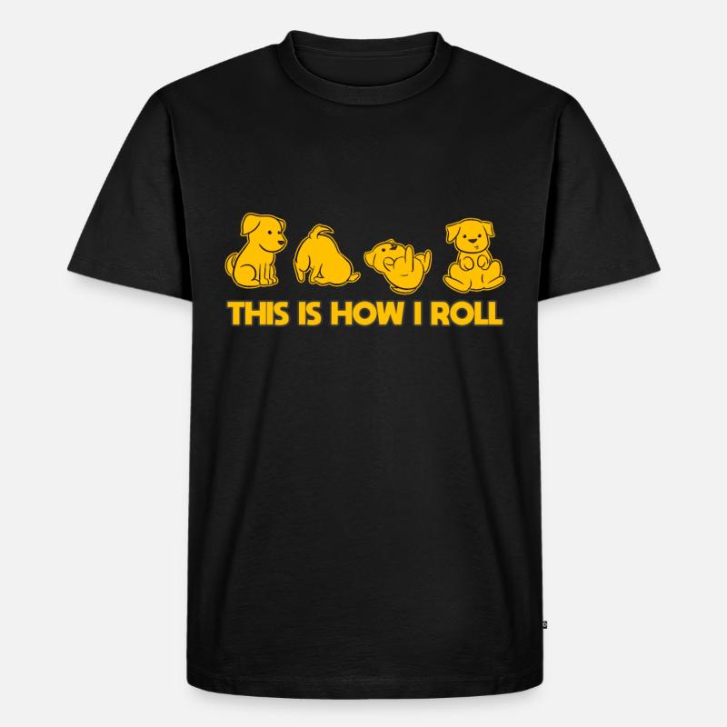 Rolling Dog - Männer Premium Bio T-Shirt - Schwarz