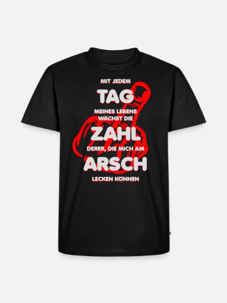 leck mich am arsch - Männer Premium Bio T-Shirt - Schwarz