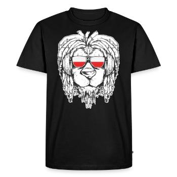 Rasta Biker Patriot Lion Pologne cadeau d'anniversaire - T-shirt Premium bio Homme - noir - Devant - Nico (187cm)