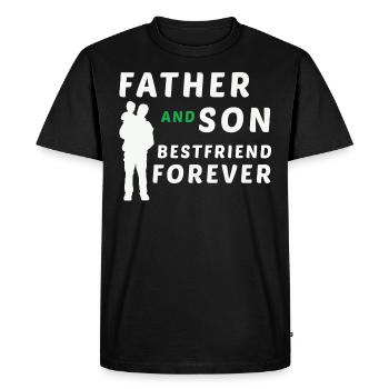 Père et fils - T-shirt Premium bio Homme - noir - Devant - Nico (187cm)