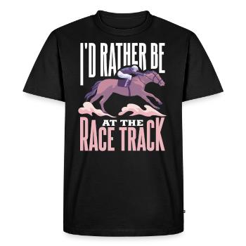 Horse racing racehorse horse jockey racecourse - Men's Premium Organic T-Shirt - black - Front - Nico (187cm)